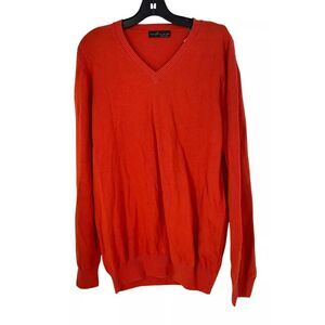 Peru Unlimited Men's Orange V-Neck Long Sleeves Sweater‎ Size Small NWT